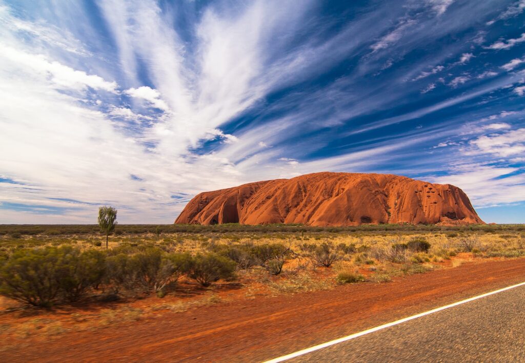 landscape photography of Uluru